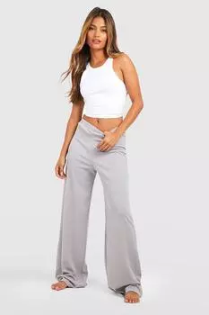 Брюки из широкого трикотажного джерси Boohoo, серый