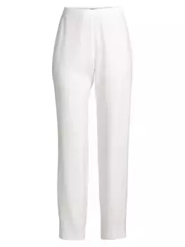 Брюки из шлифованного твила с боковой молнией Natori, белый