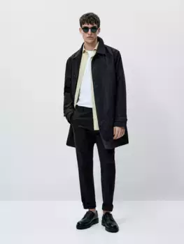 Брюки из смешанного хлопка обычного кроя Massimo Dutti, синий