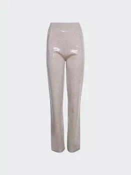 Брюки из смеси кашемира и хлопка с пайетками Burberry, цвет beige melange