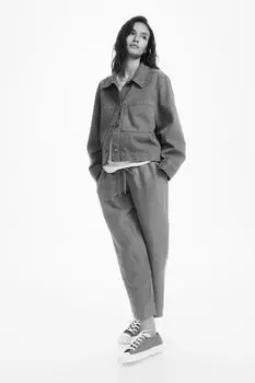 Брюки из смеси льна H&M, зеленый