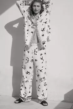 Брюки из смеси льна H&M, мультиколор