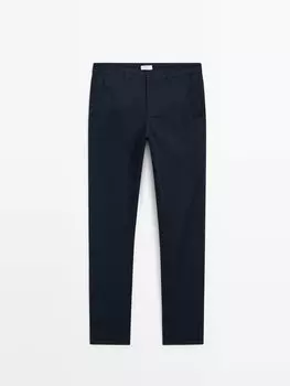 Брюки из смесового хлопка Massimo Dutti, синий