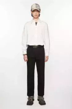 Брюки из смесового хлопка саржа Acne Studios, черный