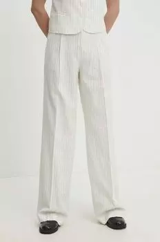 Брюки из смесового льна Answear Lab, белый