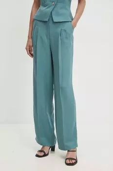 Брюки из смесового льна Ba&Sh, бирюзовый