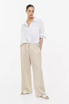 Брюки из смесового льна H&M