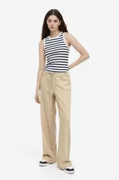Брюки из смесового льна H&M