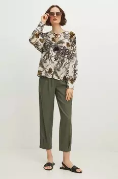 Брюки из смесового льна Medicine, зеленый