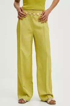 Брюки из смесового льна Medicine, зеленый