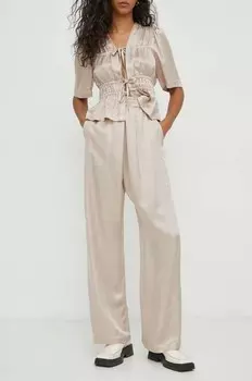 Брюки из смесового льна Munthe, бежевый