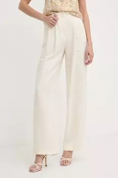 Брюки из смесового льна Patrizia Pepe, бежевый