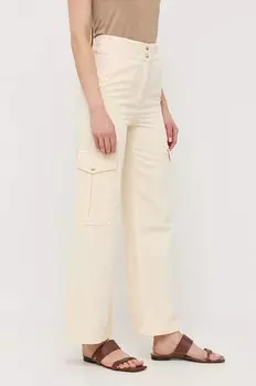 Брюки из смесового льна Patrizia Pepe, бежевый