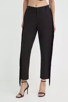 Брюки из смесового льна Pinko, черный