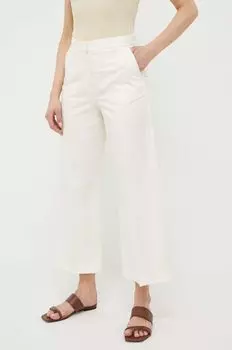 Брюки из смесового льна Weekend Max Mara, бежевый