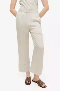 Брюки из смесового шелка H&M, бежевый