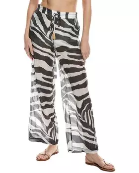 Брюки из смесового шелка Natori, черный