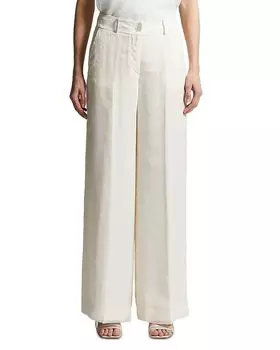 Брюки из смесового шелка Peserico, слоновая кость/кремовый