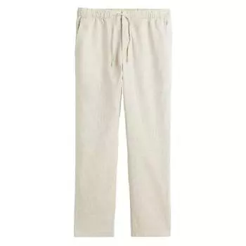 Брюки из смесовой льняной ткани H&M Regular Fit Linen-mix, кремовый