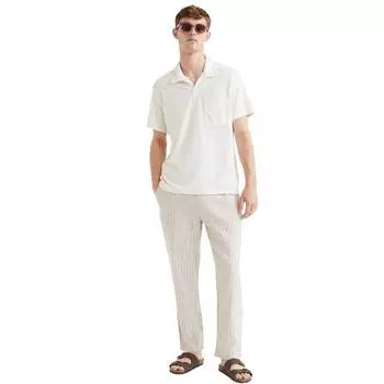 Брюки из смесовой льняной ткани H&M Regular Fit Linen-mix, светло-бежевый