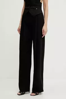 Брюки из смесовой шерсти Elisabetta Franchi, черный
