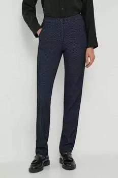 Брюки из смесовой шерсти Emporio Armani, темно-синий