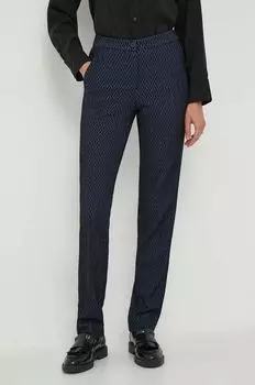 Брюки из смесовой шерсти Emporio Armani, темно-синий