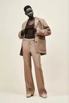 Брюки из смесовой шерсти H&M, бежевый