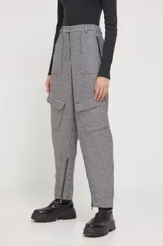 Брюки из смесовой шерсти Iceberg, серый