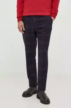 Брюки из смесовой шерсти. La Martina, темно-синий