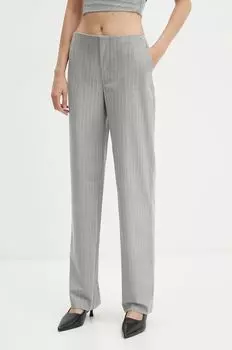 Брюки из смесовой шерсти Moschino Jeans, серый