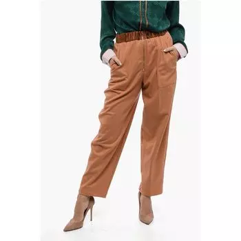 Брюки из смесовой шерсти с эластичным поясом Forte Forte, Orange