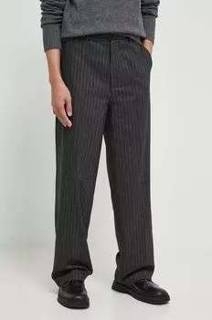 Брюки из смесовой шерсти Samsoe Samsoe Samsoe, серый