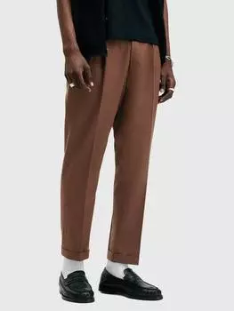 Брюки из смесовой шерсти tallis AllSaints, цвет Brown Mid