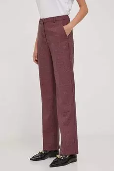 Брюки из смесовой шерсти United Colors of Benetton, роза