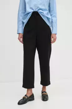 Брюки из смесовой шерсти United Colors of Benetton, черный