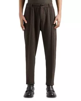 Брюки из стрейч-джерси с 3D-эффектом из чистой шерсти Emporio Armani, зеленый