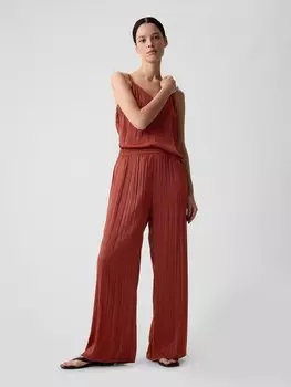 Брюки из тисненого атласа Gap, коричневый