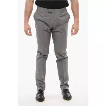 Брюки из тисненого хлопка с застежкой на две пуговицы Corneliani, Gray