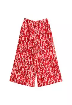 Брюки из ткани Abstract Wide Leg Crop New Look, красный узор