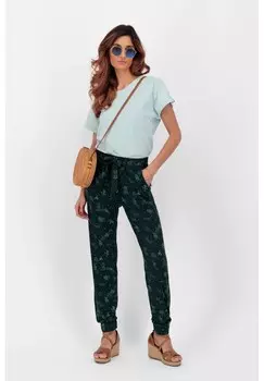Брюки из ткани АлисаАК Б, сплошной узор, пояс, женские ALIFE AND KICKIN, цвет Dark Forest