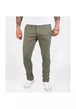 Брюки из ткани Брюки-чиносы приталенного кроя Rock Creek, зеленый