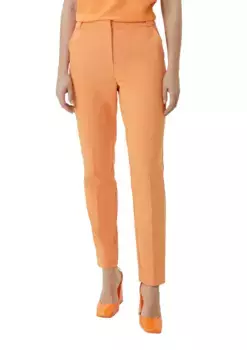Брюки из ткани Comma со складками и эластичной тканью, цвет Orange