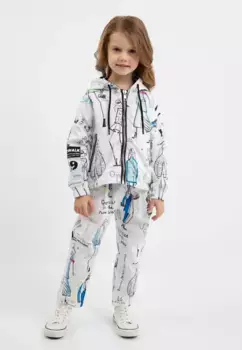 Брюки из ткани Gulliver с принтом по всей поверхности, белый