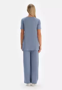 Брюки из ткани High Waist DAGI, синие