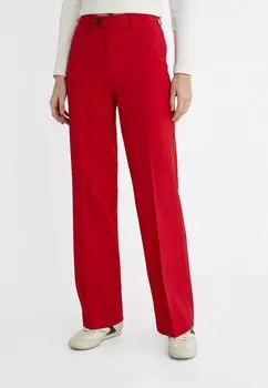 Брюки из ткани HIGH-WAIST Stradivarius, цвет red
