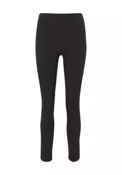 Брюки из ткани «клетчатка», приталенного кроя, с завышенной талией, женские Galeria, черный