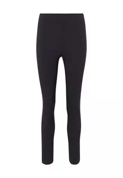 Брюки из ткани «клетчатка», приталенного кроя, с завышенной талией, женские GALERIA essentials, морской