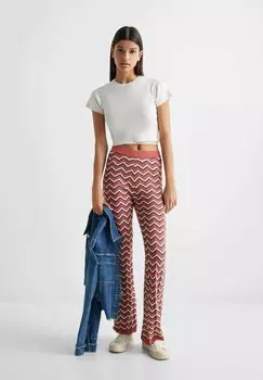 Брюки из ткани Mango Kids, цвет pink