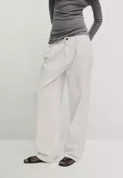 Брюки из ткани Massimo Dutti, цвет white